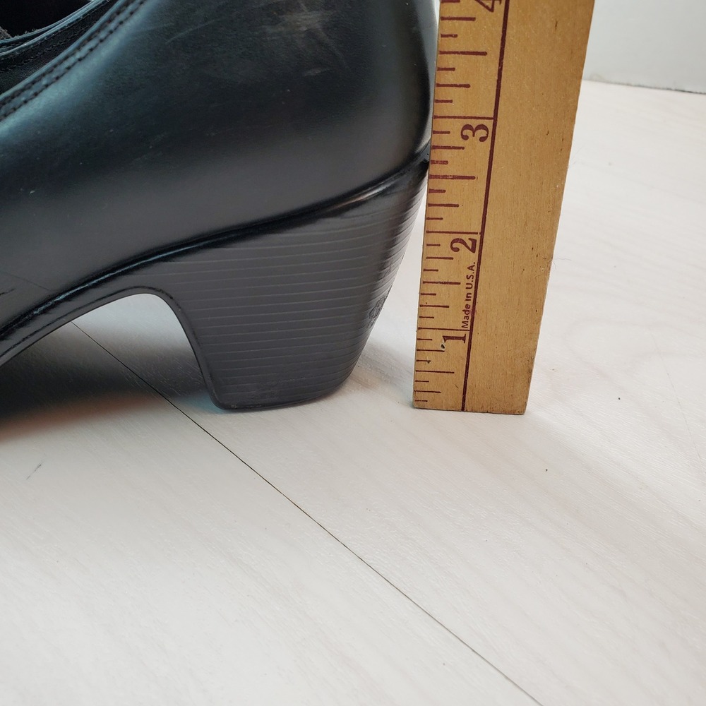 Dansko Black Leather Slip On Block‎ Heel Loafers Women Size 38 - Picture 3 of 16